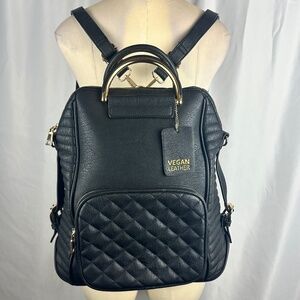 Miztique Daisy Convertible Gold Tone Vegan Leather Backpack/purse